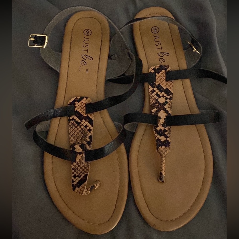 Snake skin printed sandals